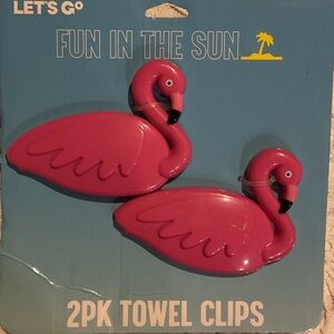 Pink Flamingo Towel Clips - 2 Pack